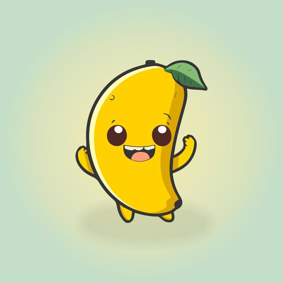 Cute Banana on Lime background vector