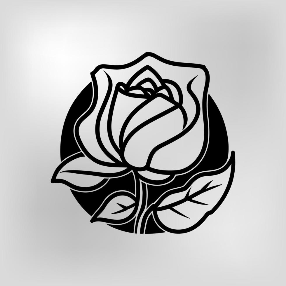 black and white rose vector 19952728 Vector Art at Vecteezy
