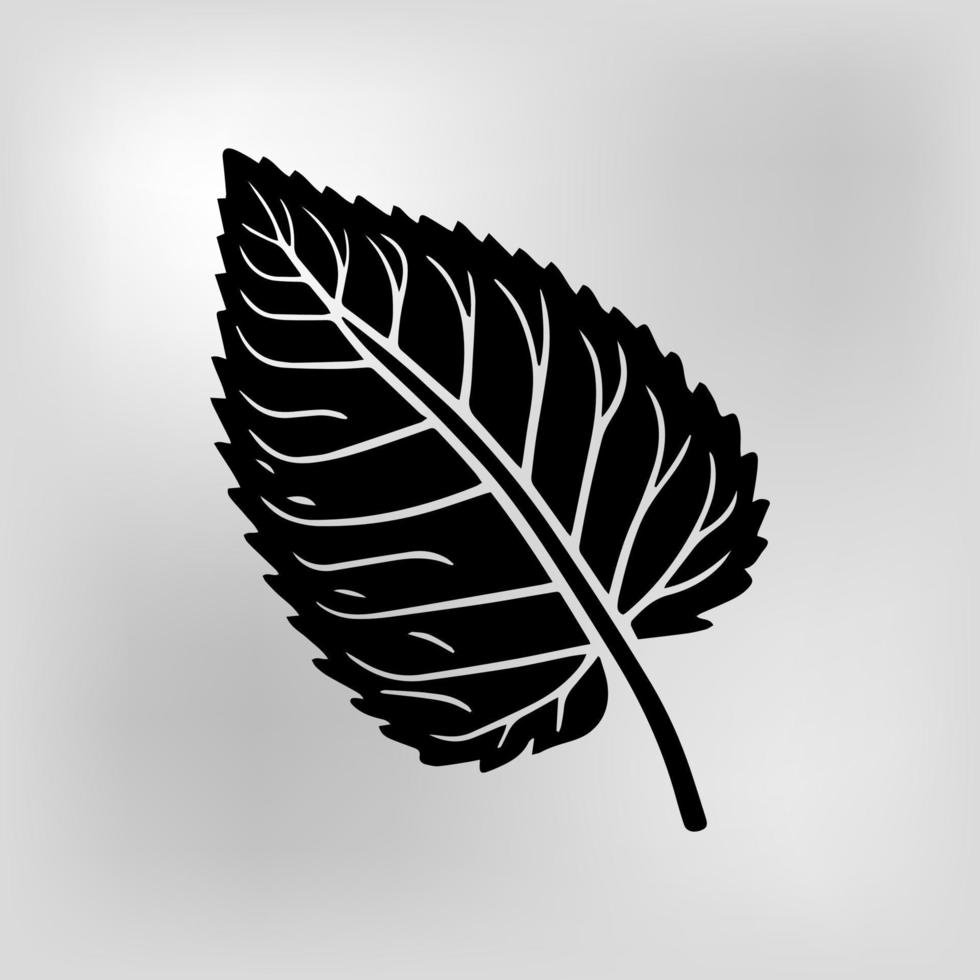 leaf silhouette vector black and white