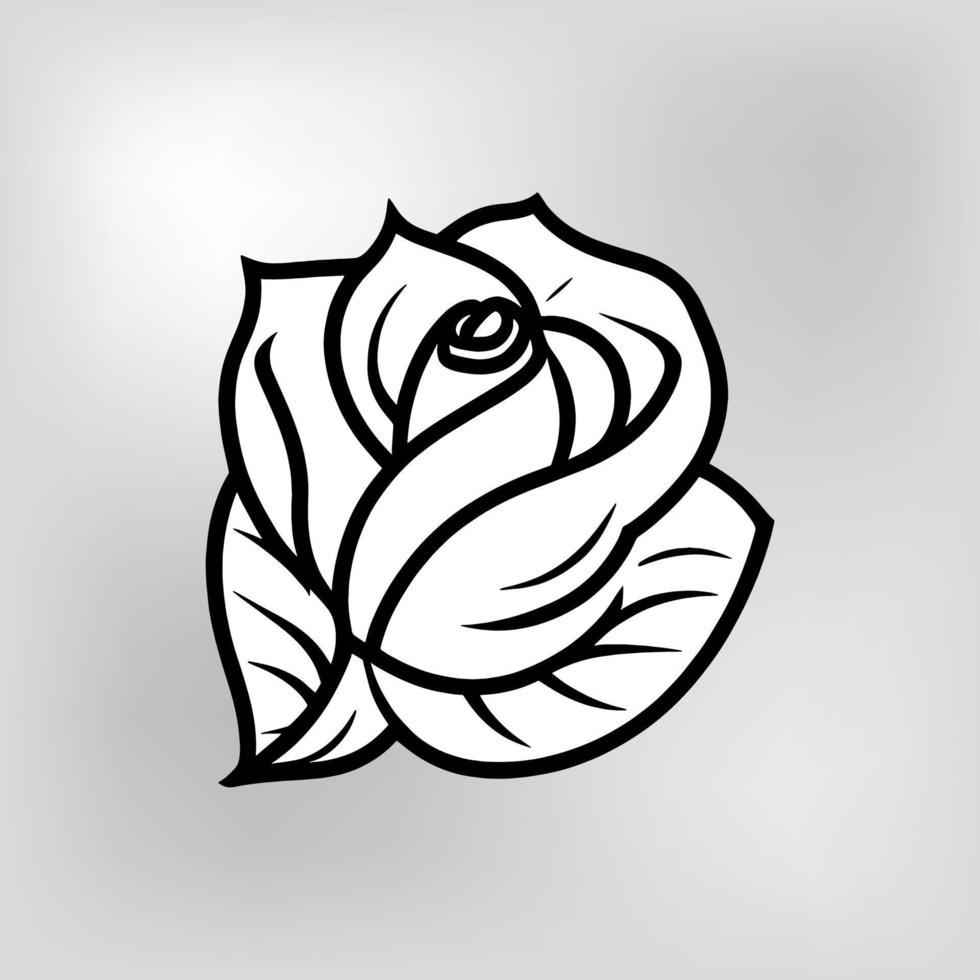 black and white rose vector