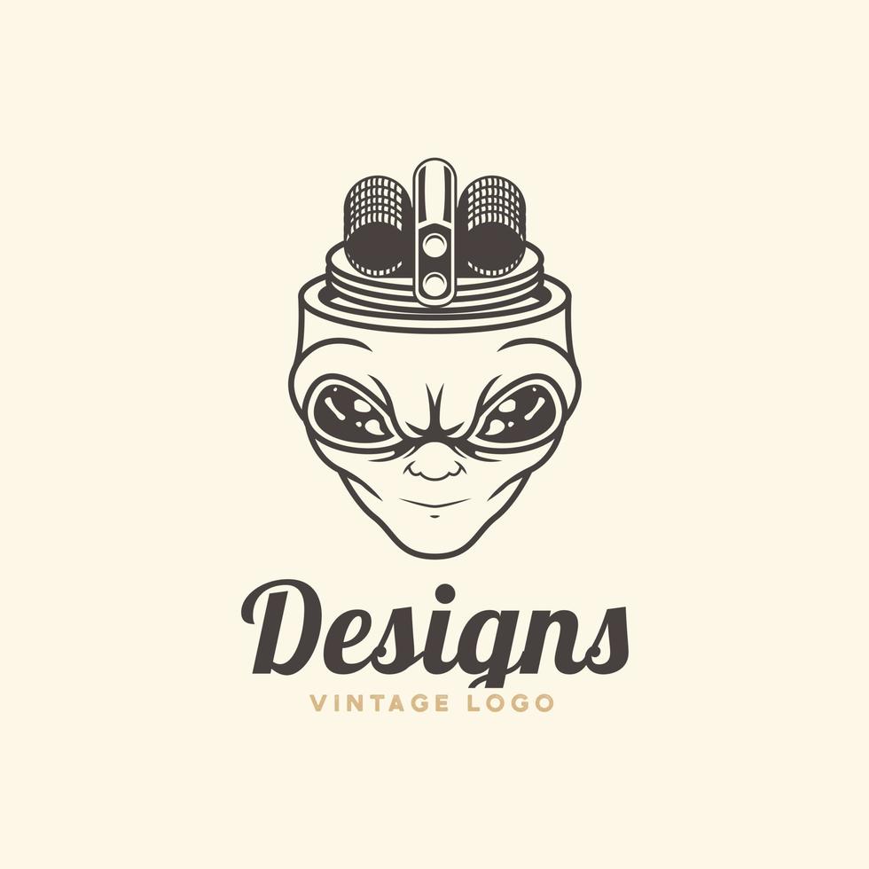 alien coil vape character logo. premium vector. vector