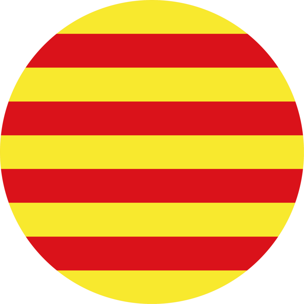 Catalonia flag button on white background png