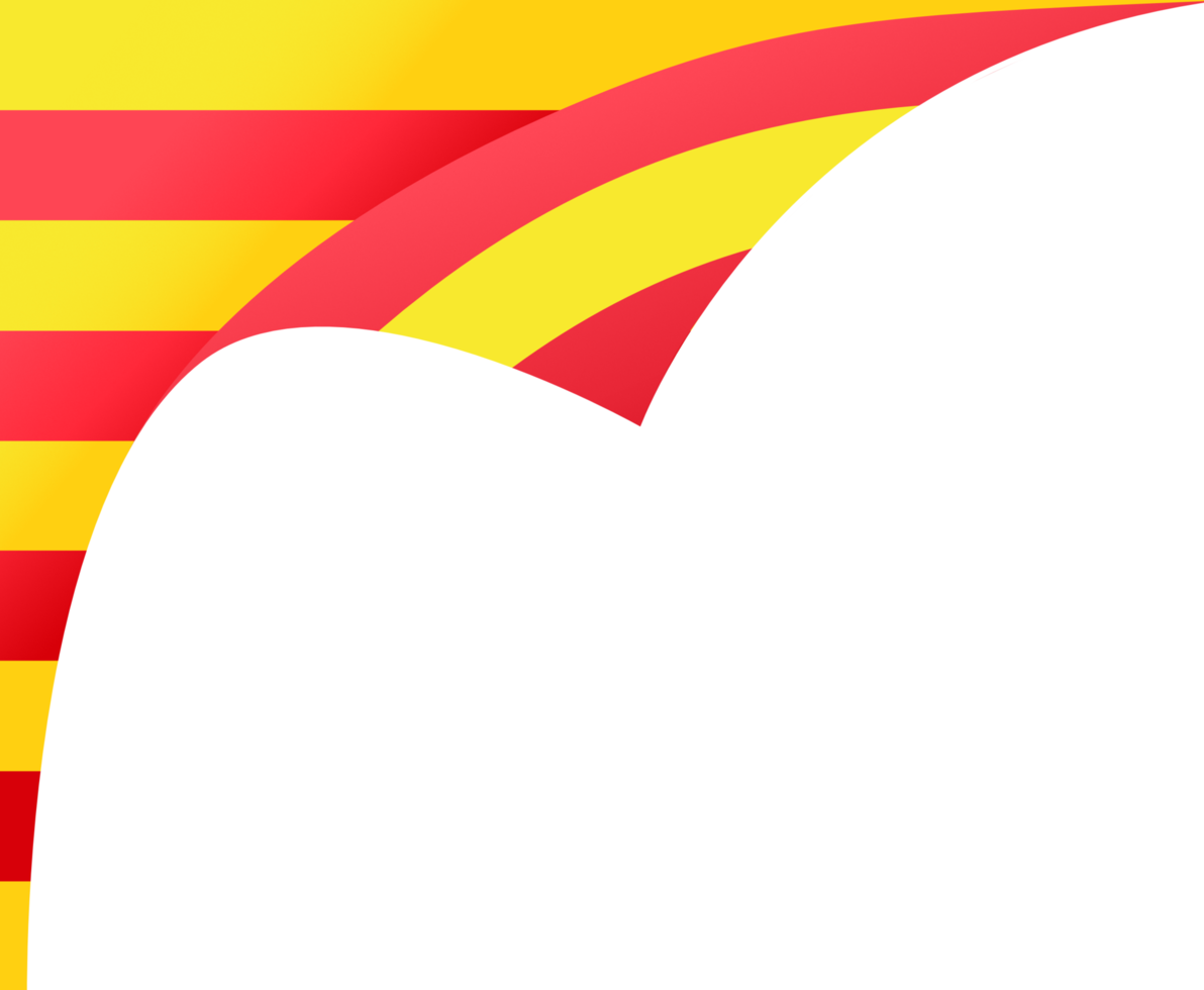 Catalonia flag wave isolated on png or transparent background