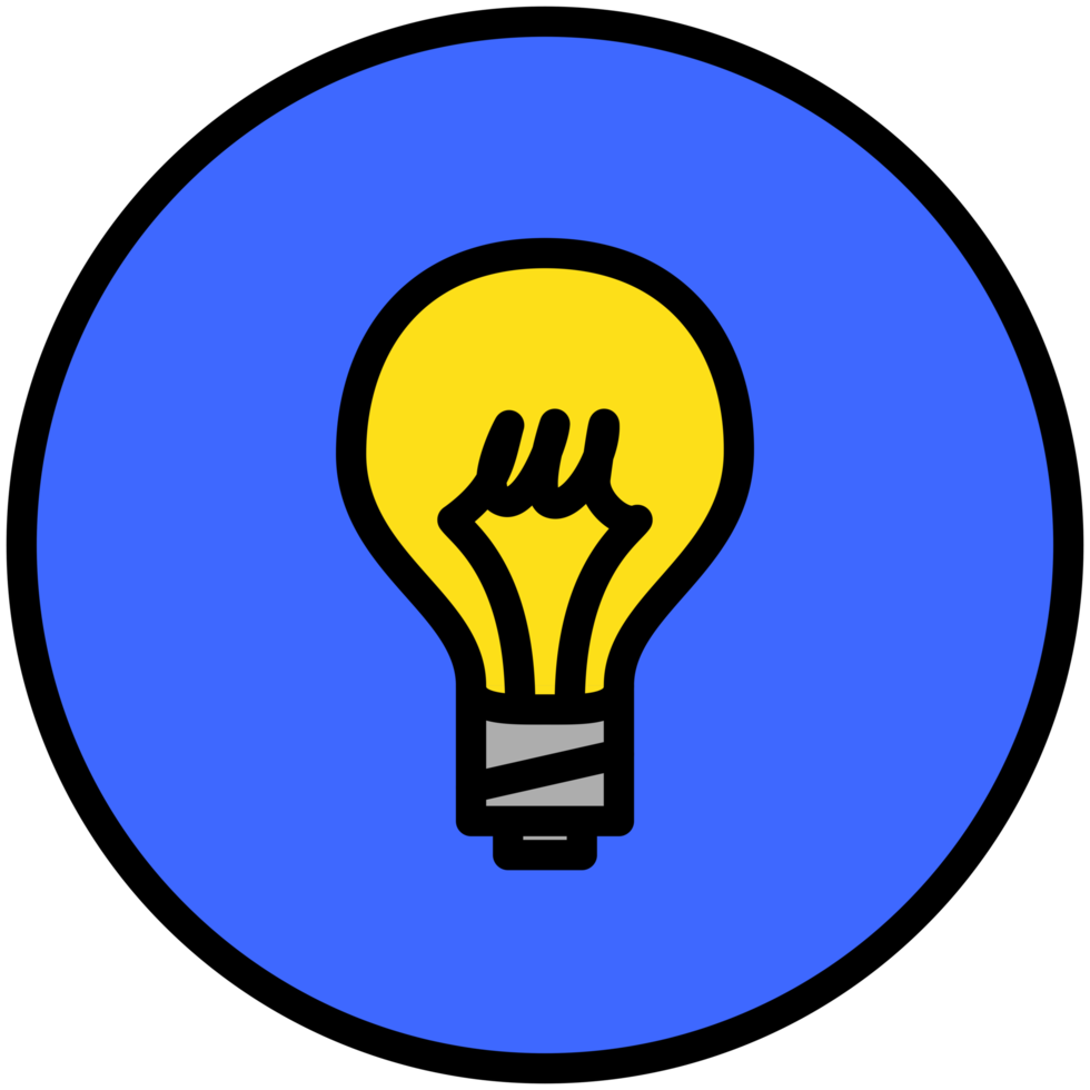 Lightbulb Circle Icon Button png
