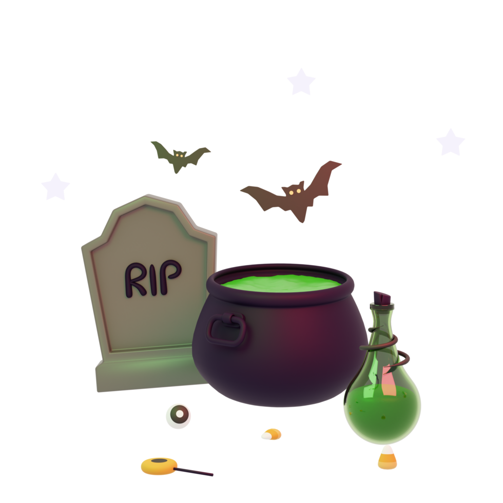 3D rendering spooky halloween png