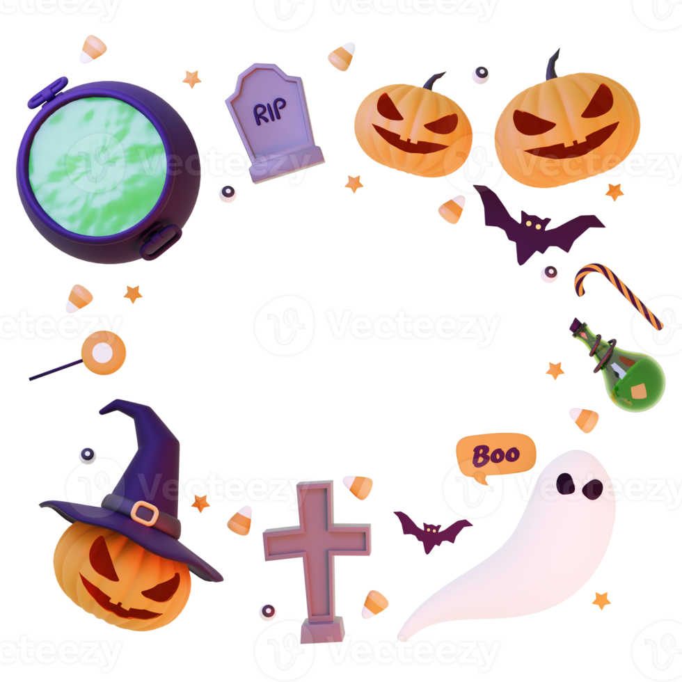 3D rendering spooky halloween png