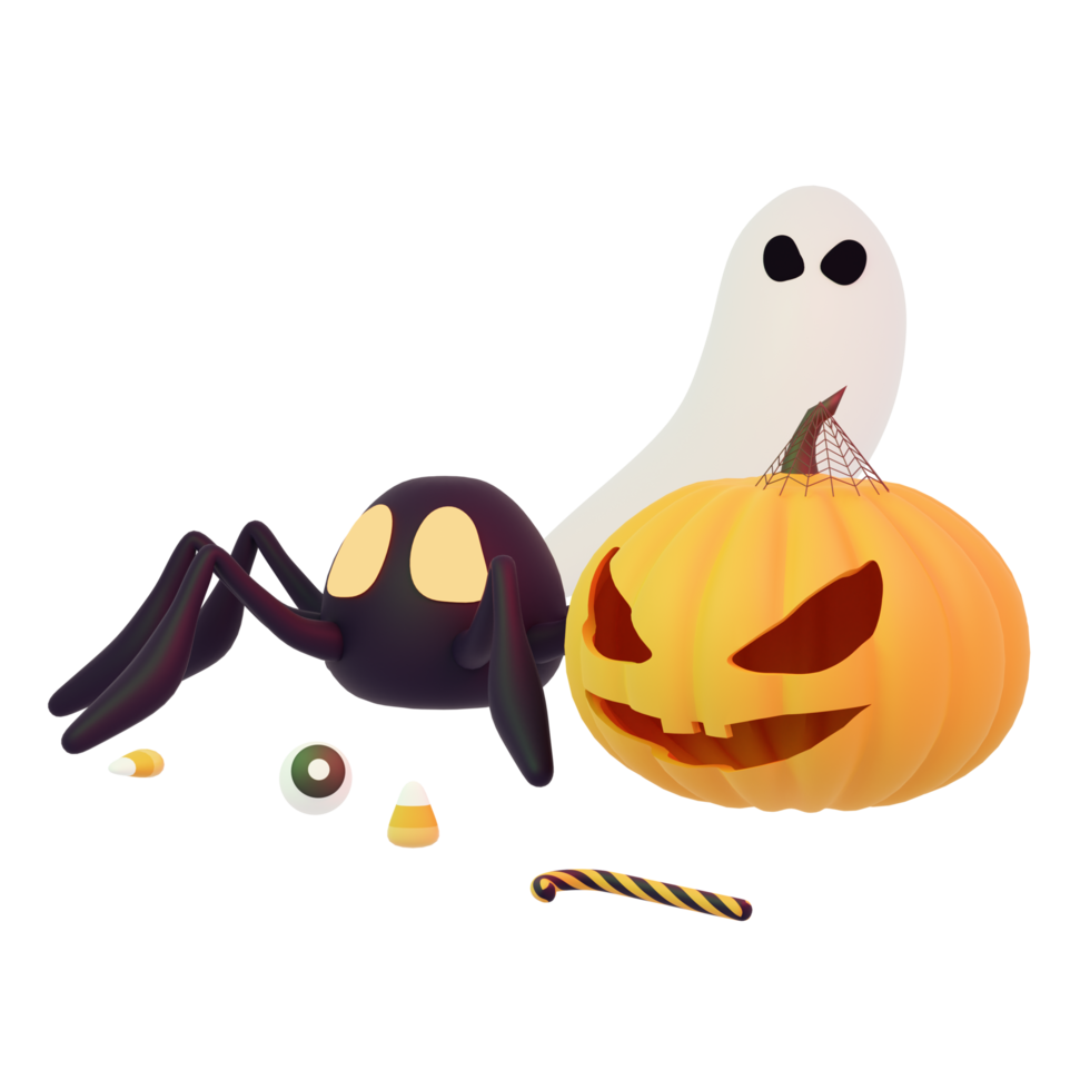 3D rendering spooky halloween png