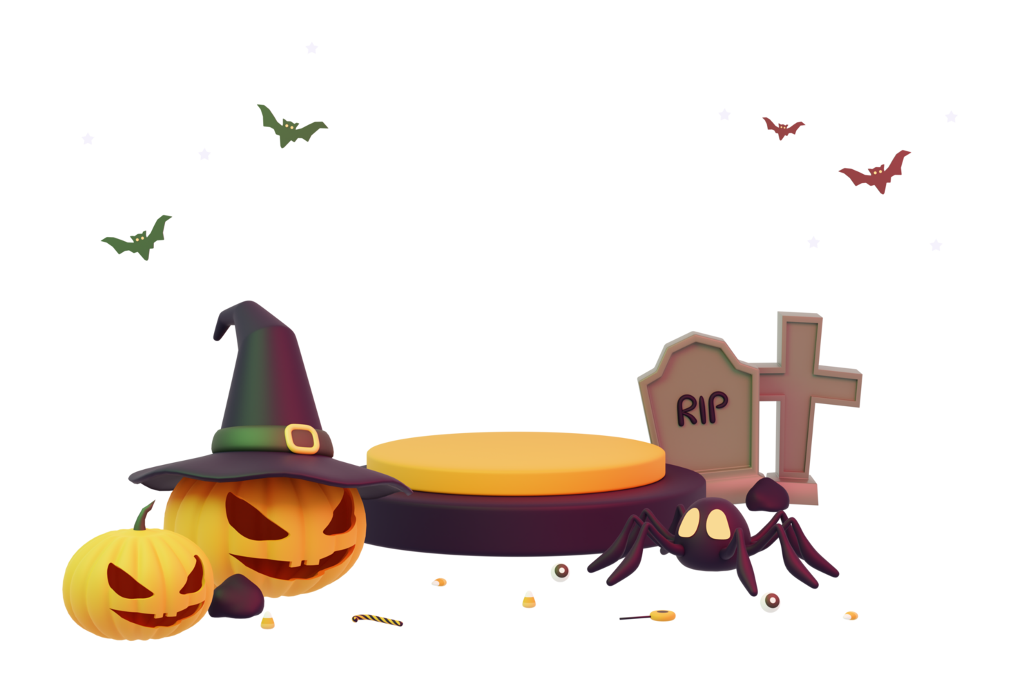 3D rendering spooky halloween png