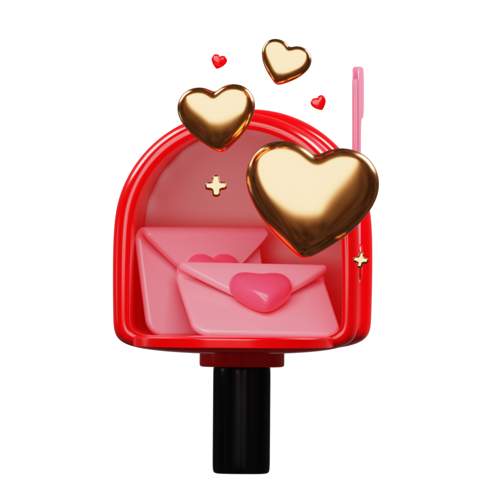 3D rendering valentine's day decoration png