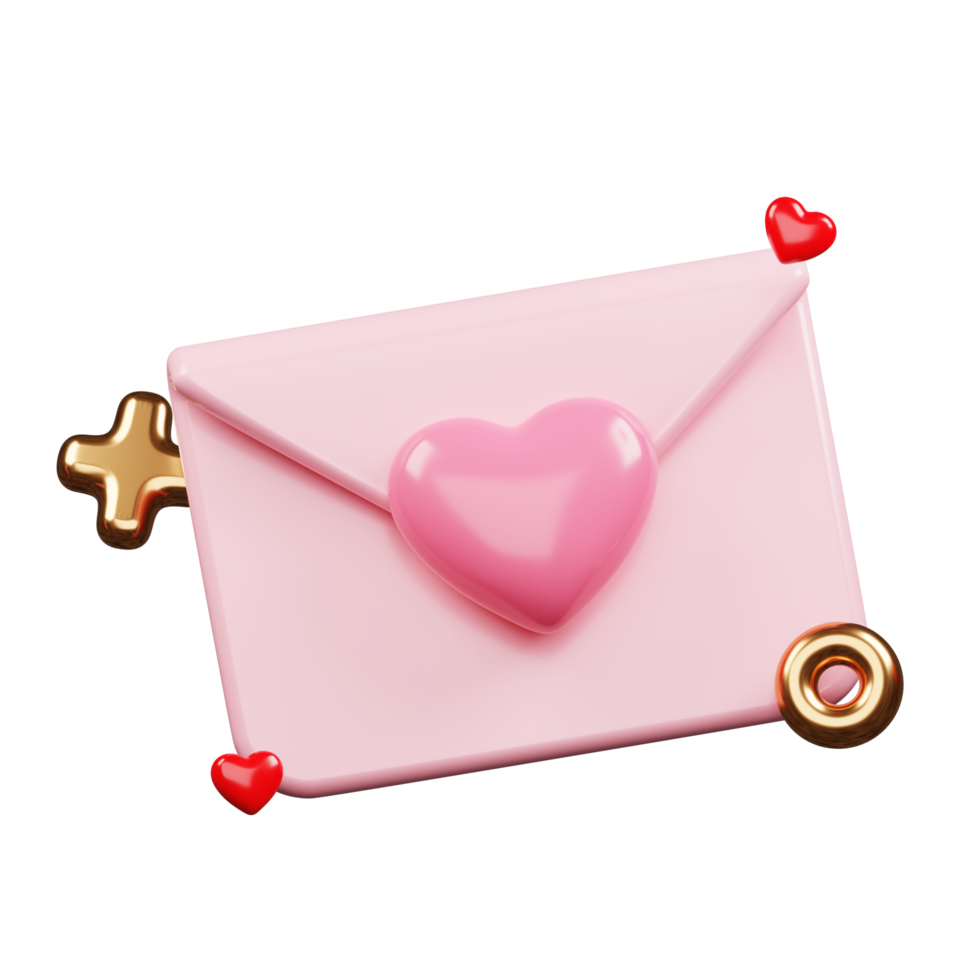 3D rendering valentine's day decoration png