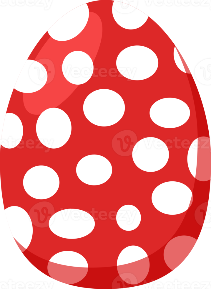 Red Easter Egg with Polka Dots png