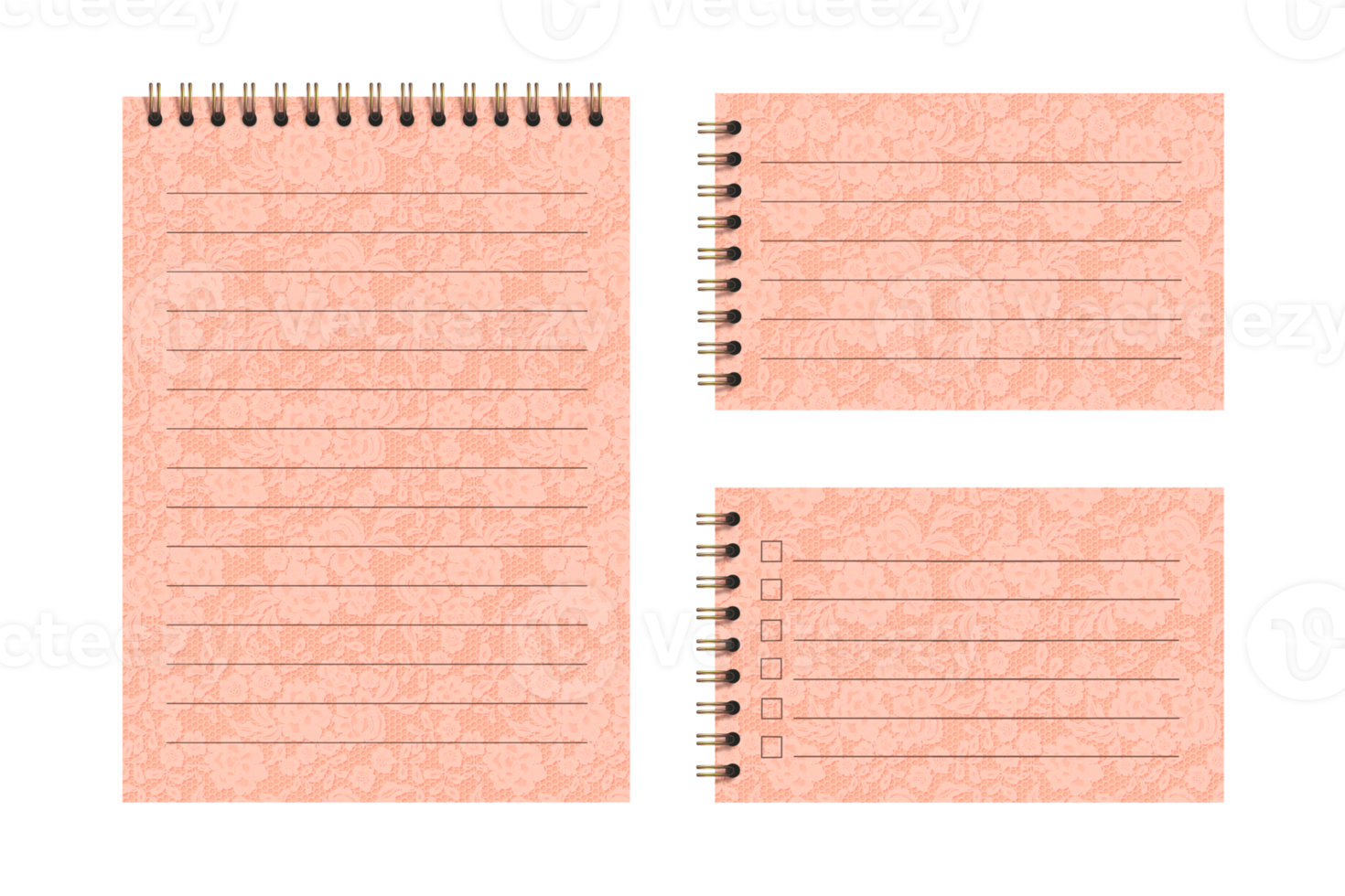 Flower lace pattern note pad png