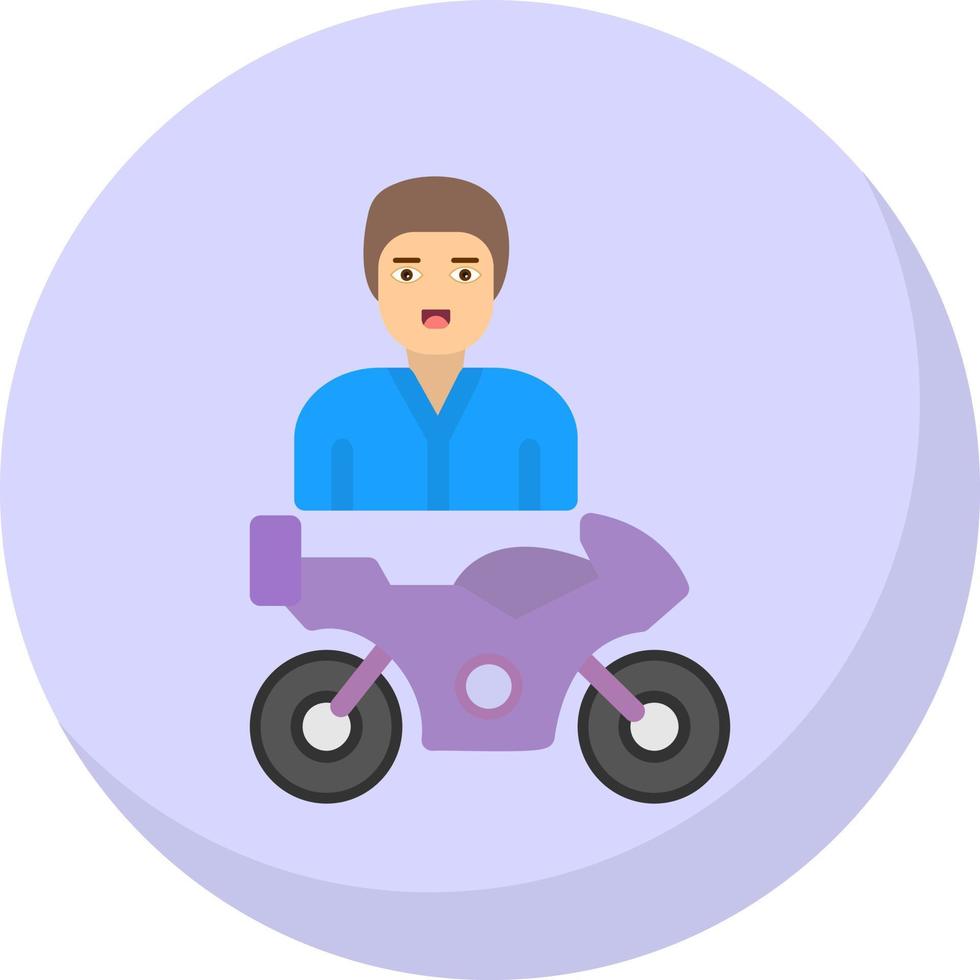 Motorcyclist Vector Icon Design