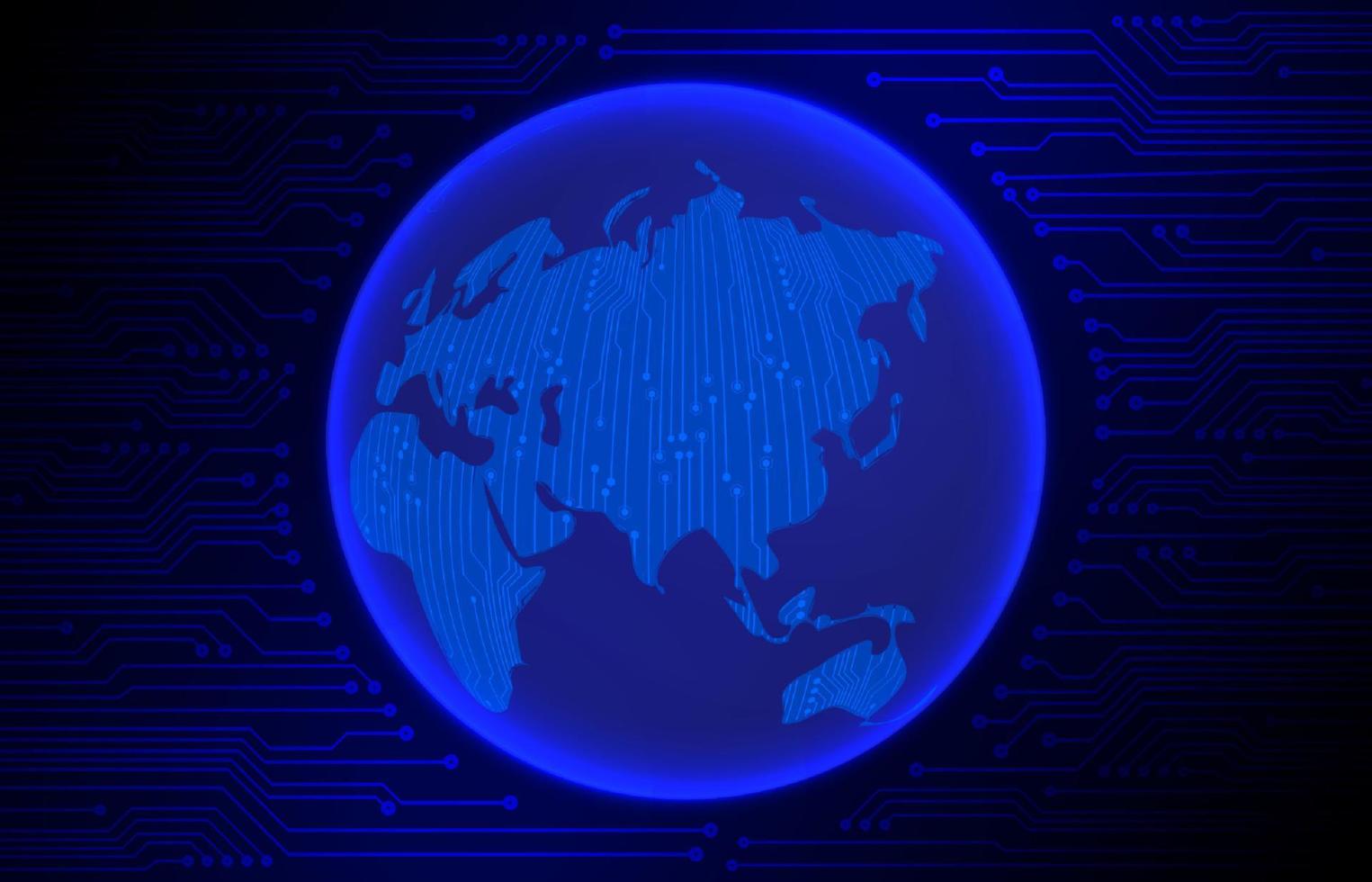 Modern Cybersecurity Technology Background with World Globe vector