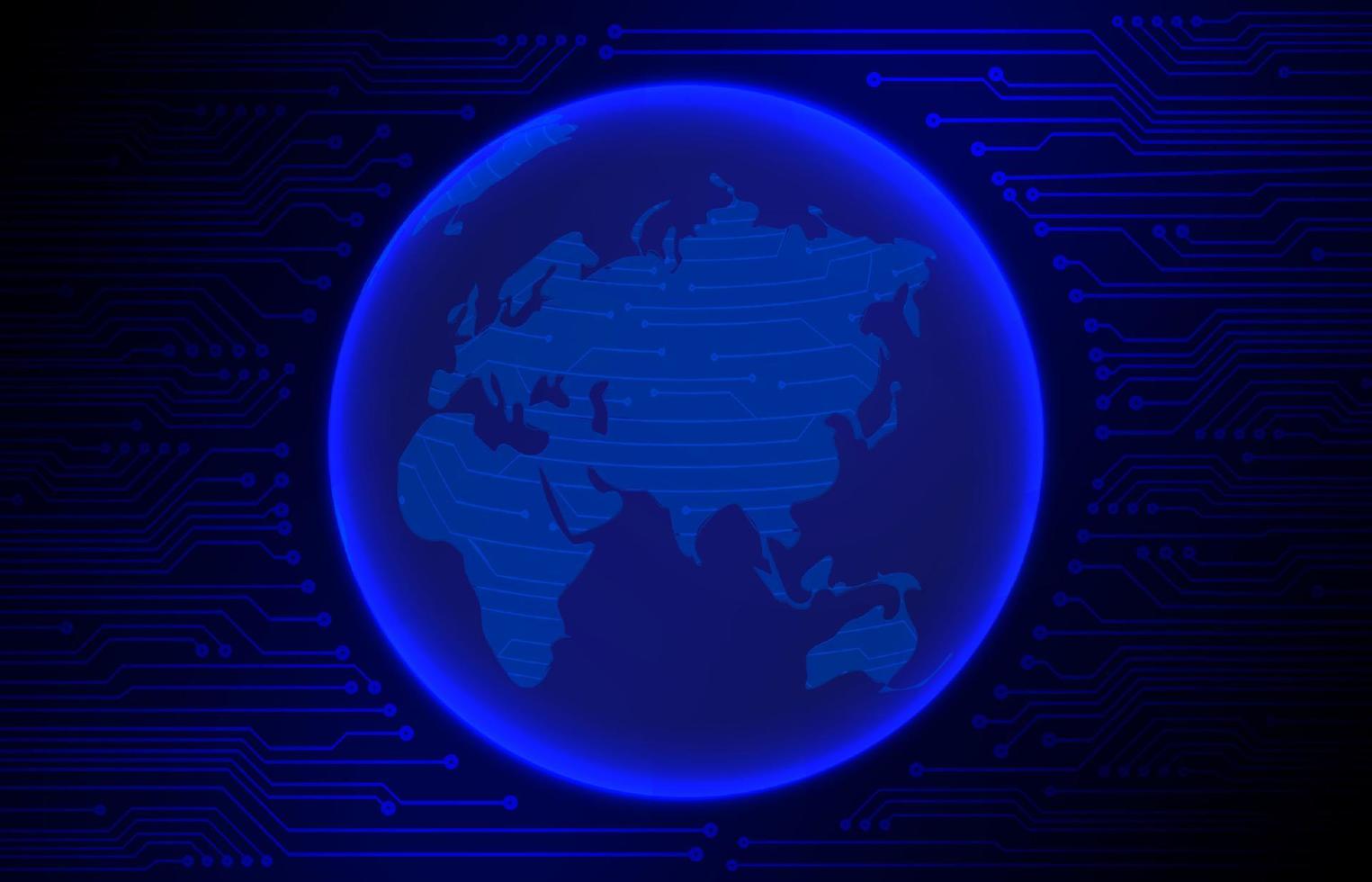 Modern Cybersecurity Technology Background with World Globe vector