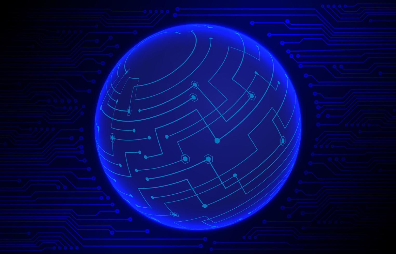 Modern Cybersecurity Technology Background with world globe vector