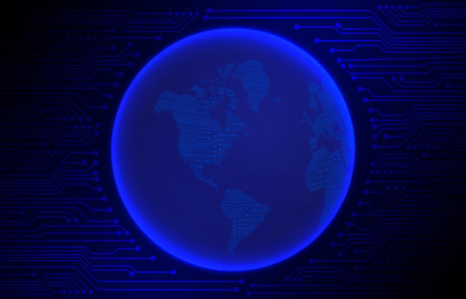 Modern Cybersecurity Technology Background with World Globe vector