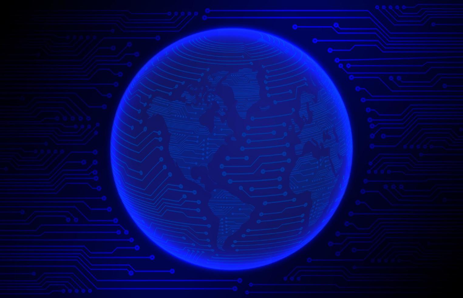 Modern Cybersecurity Technology Background with World Globe vector