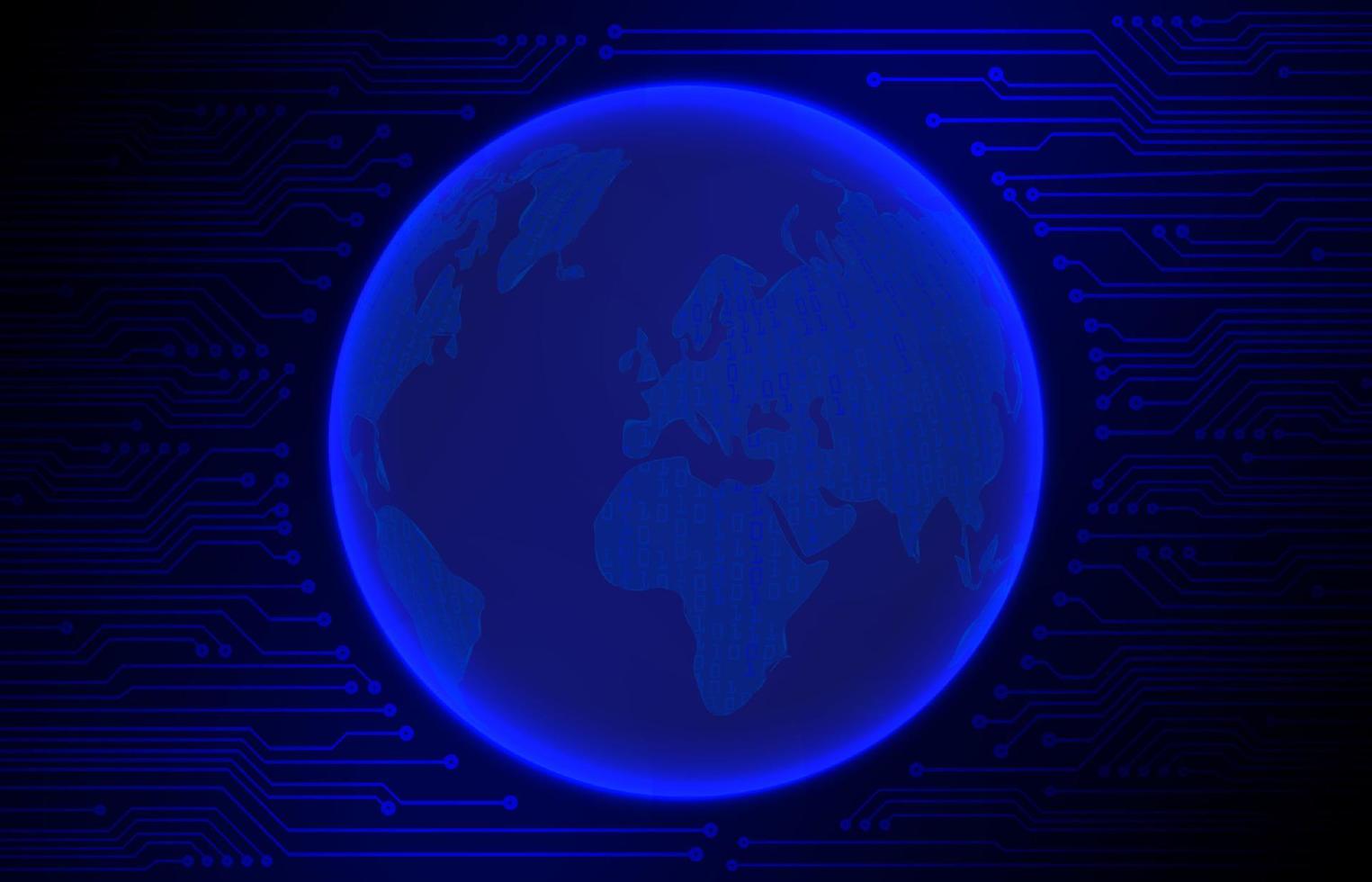 Modern Cybersecurity Technology Background with World Globe vector