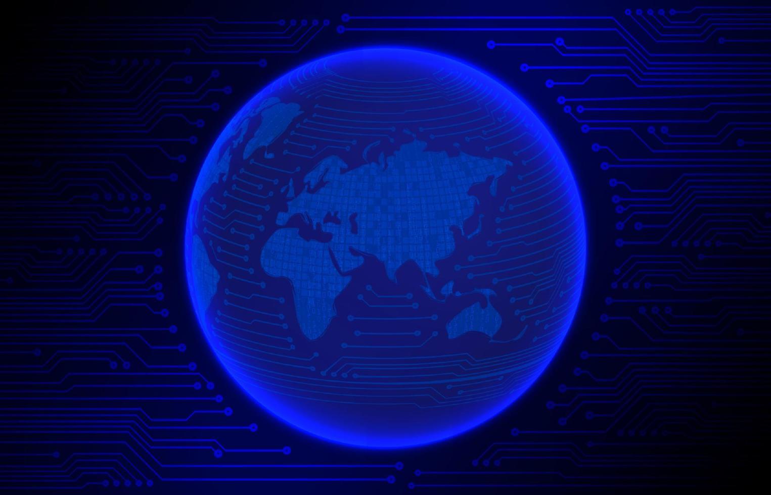 Modern Cybersecurity Technology Background with World Globe vector