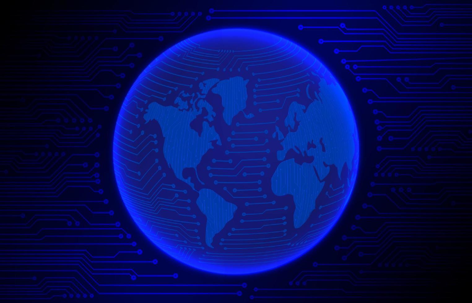 Modern Cybersecurity Technology Background with World Globe vector