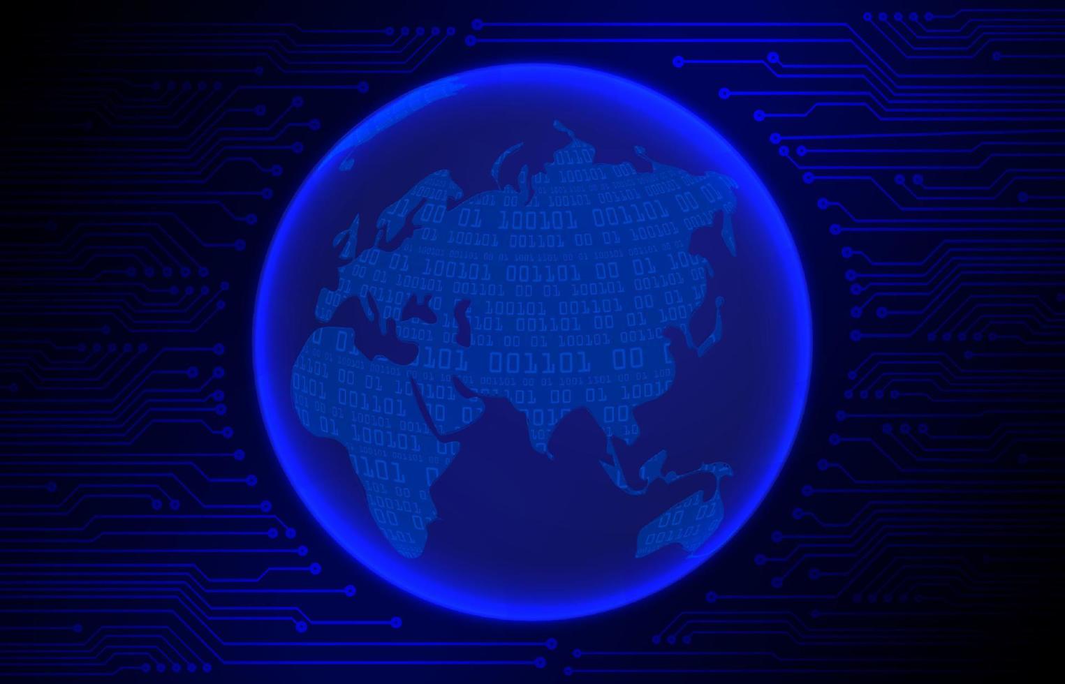 Modern Cybersecurity Technology Background with World Globe vector