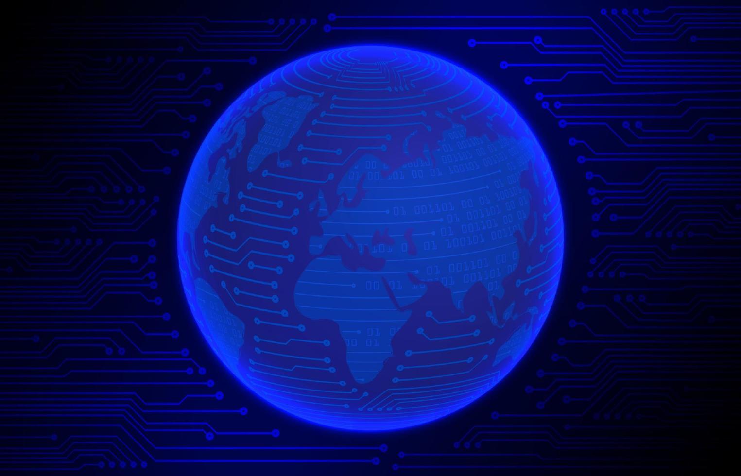 Modern Cybersecurity Technology Background with World Globe vector