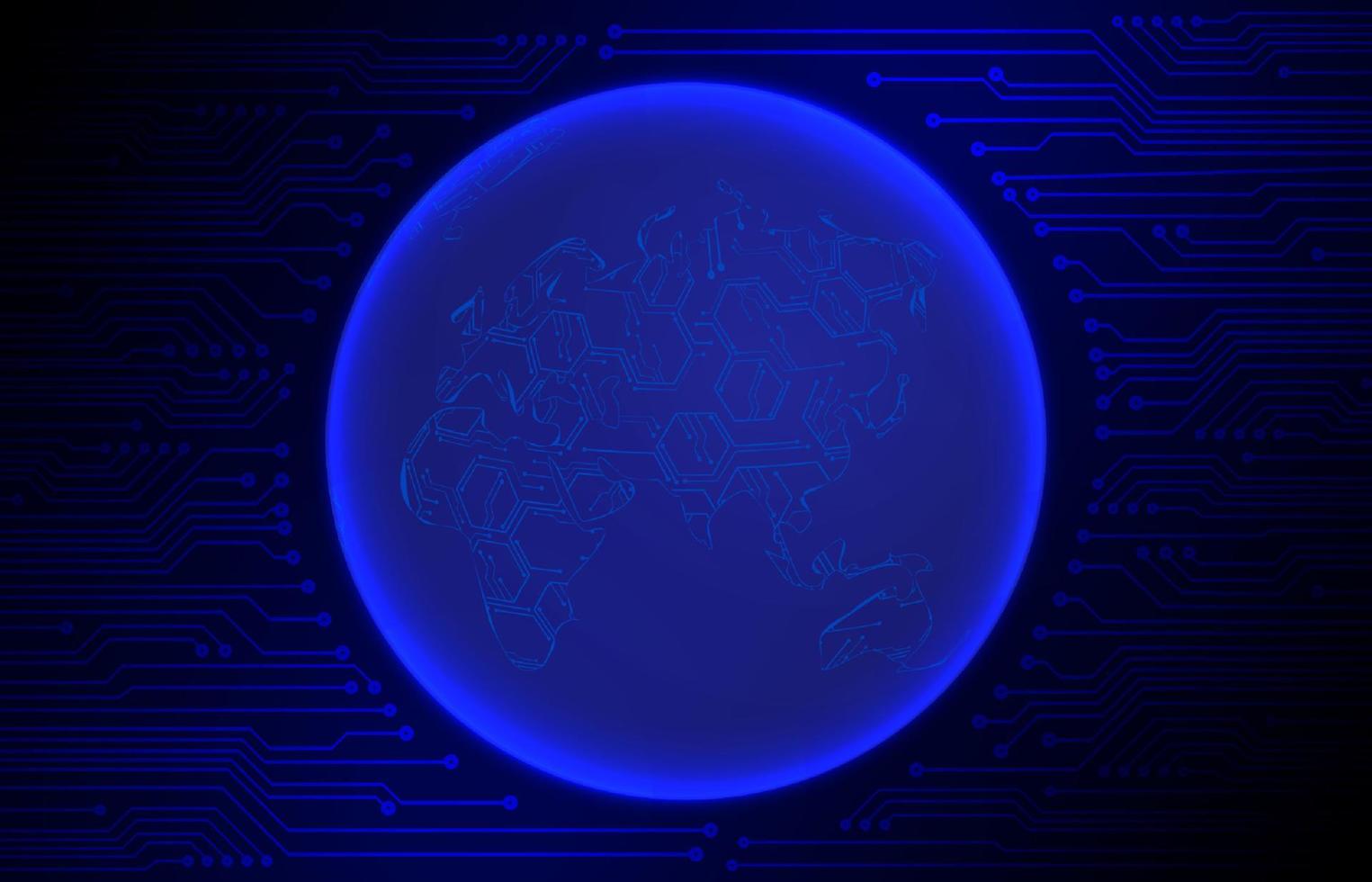 Modern Cybersecurity Technology Background with World Globe vector