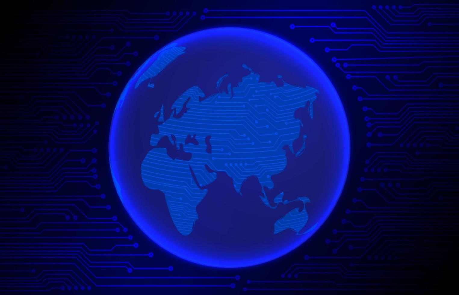 Modern Cybersecurity Technology Background with World Globe vector