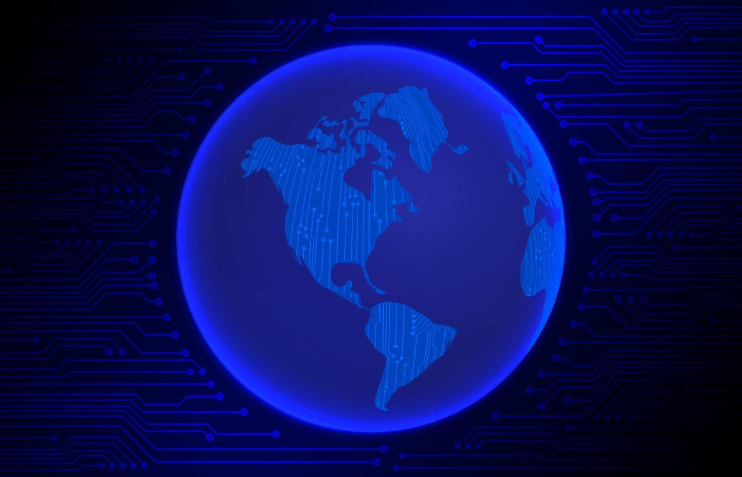 Modern Cybersecurity Technology Background with World Globe vector