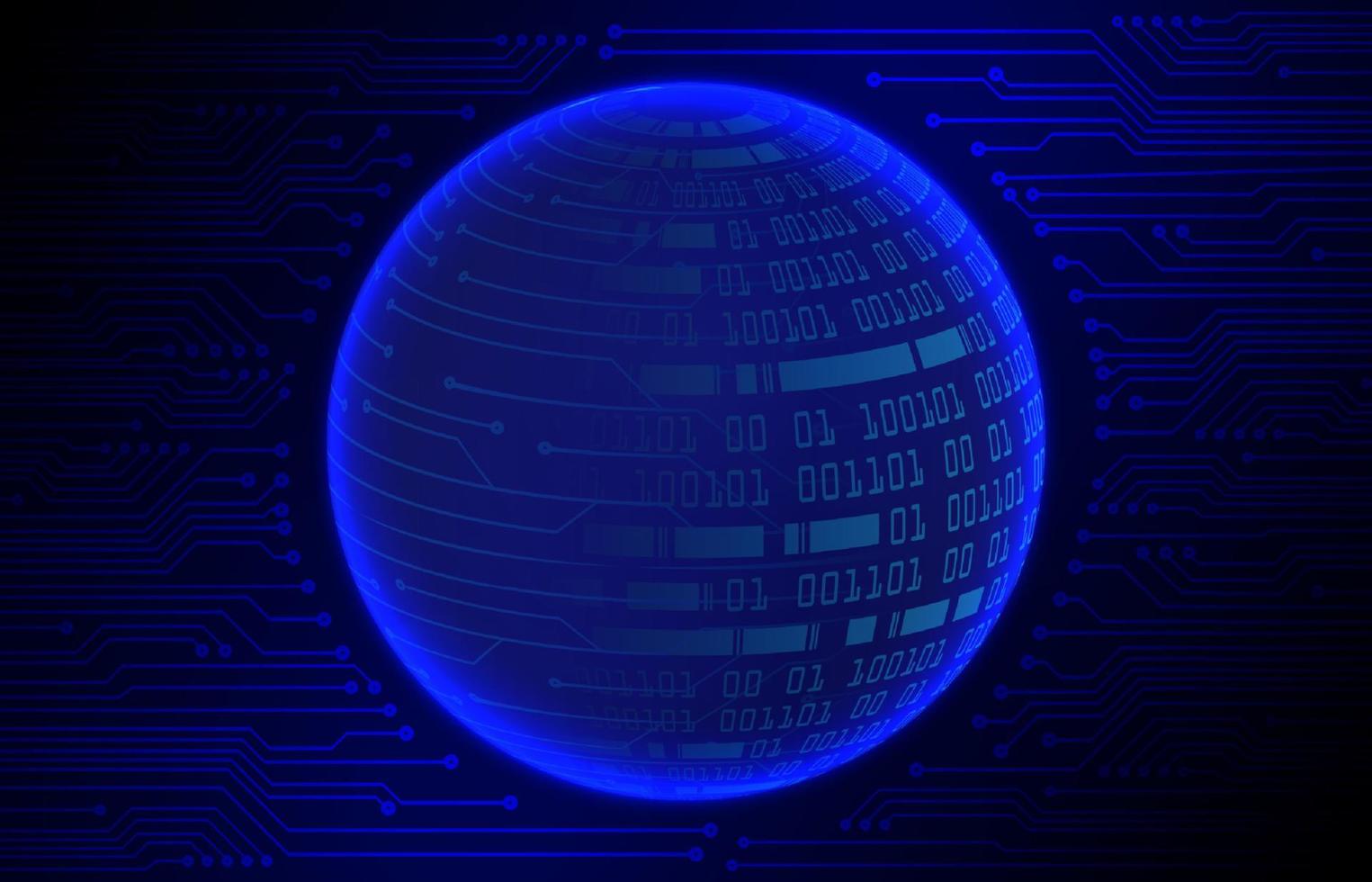 Modern Cybersecurity Technology Background with world globe vector