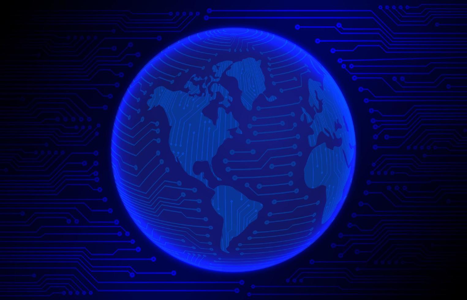 Modern Cybersecurity Technology Background with World Globe vector