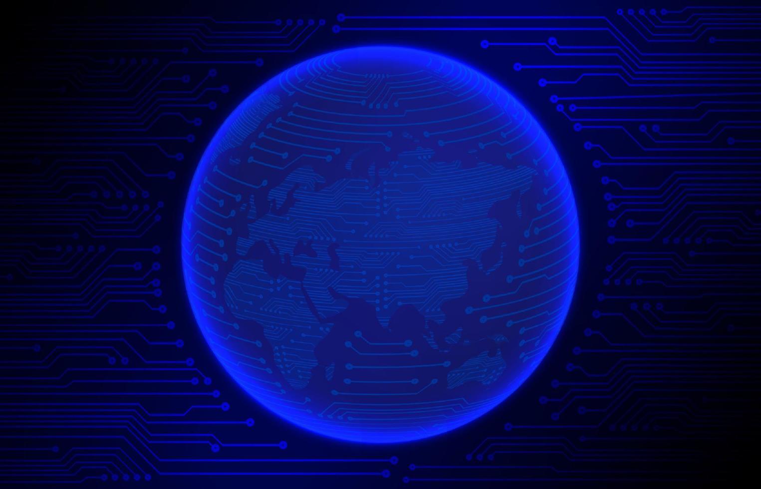 Modern Cybersecurity Technology Background with World Globe vector