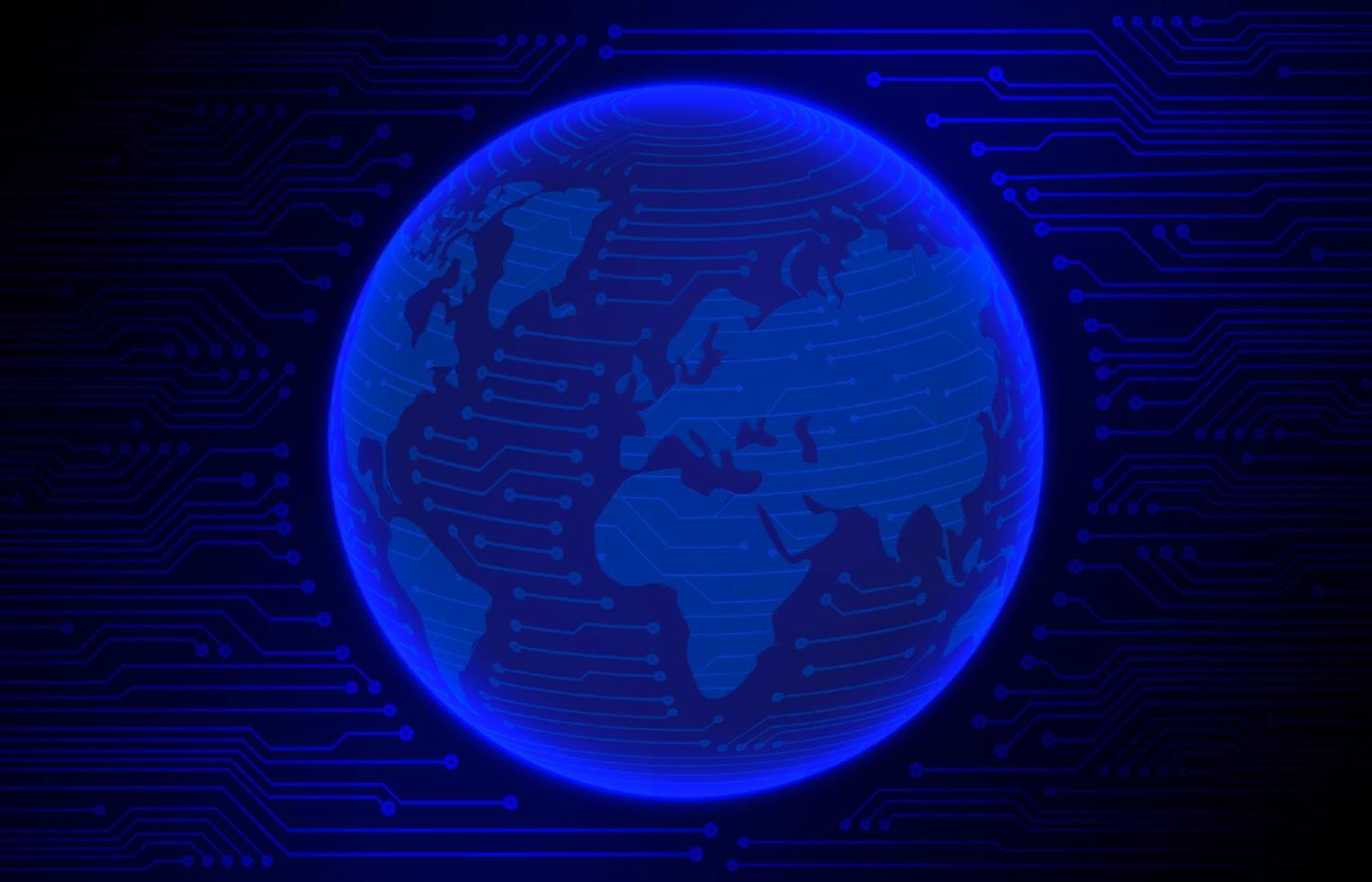 Modern Cybersecurity Technology Background with World Globe vector