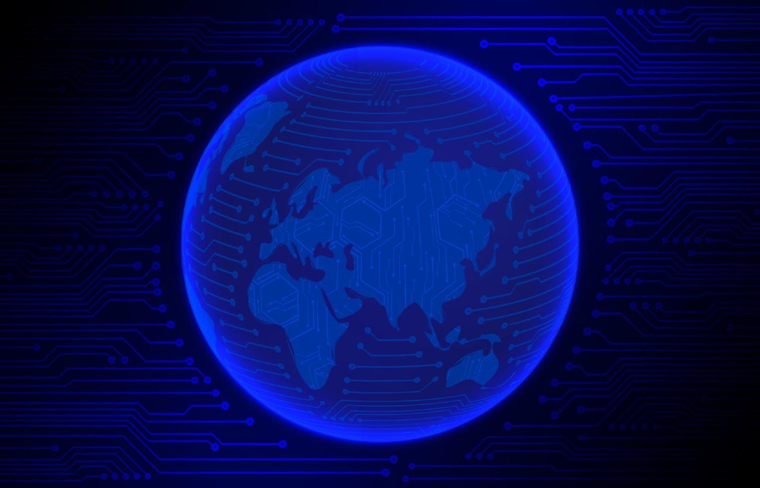 Modern Cybersecurity Technology Background with World Globe vector