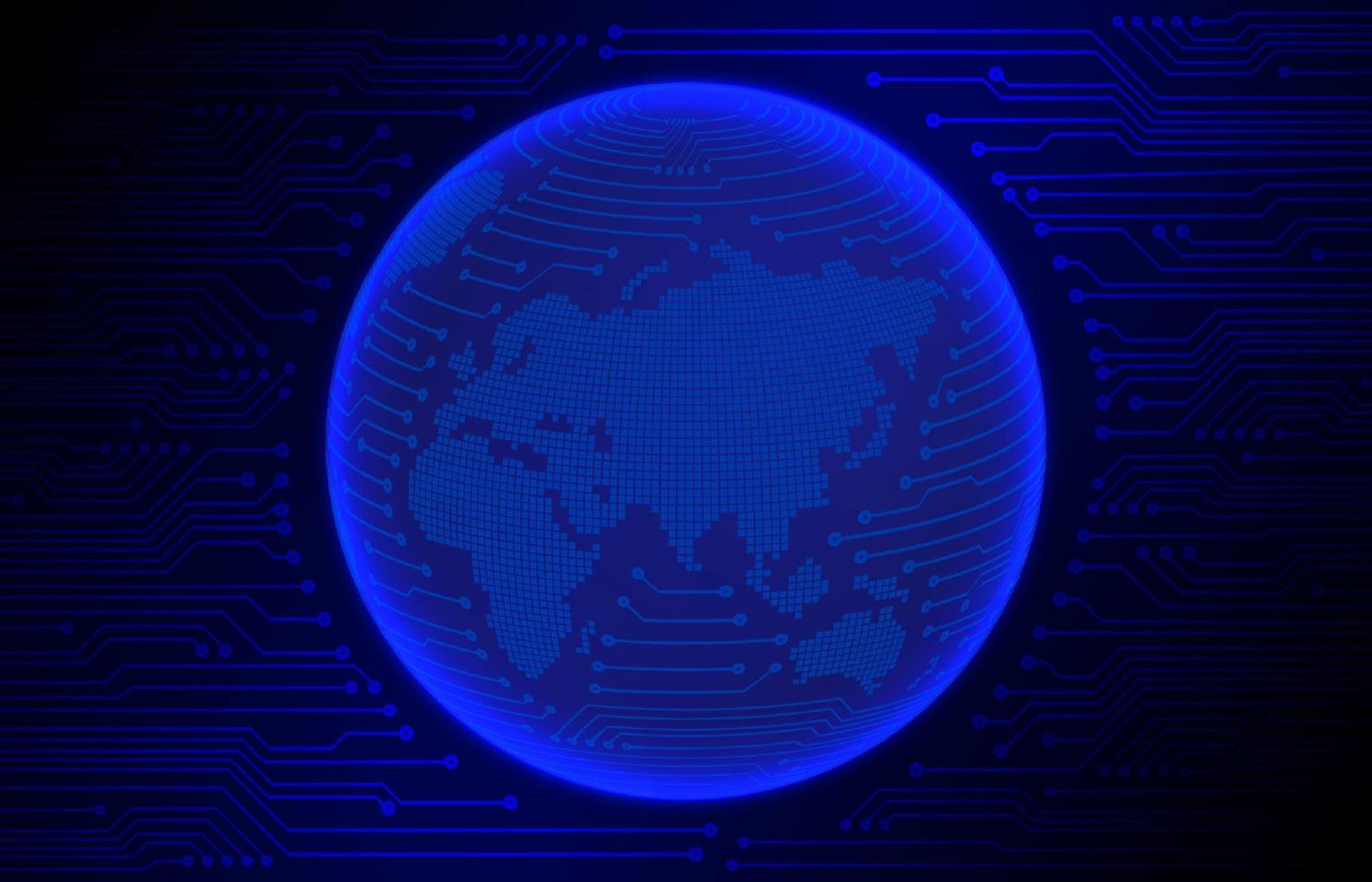 Modern Cybersecurity Technology Background with World Globe vector