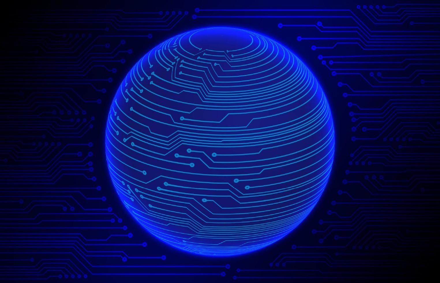 Modern Cybersecurity Technology Background with world globe vector