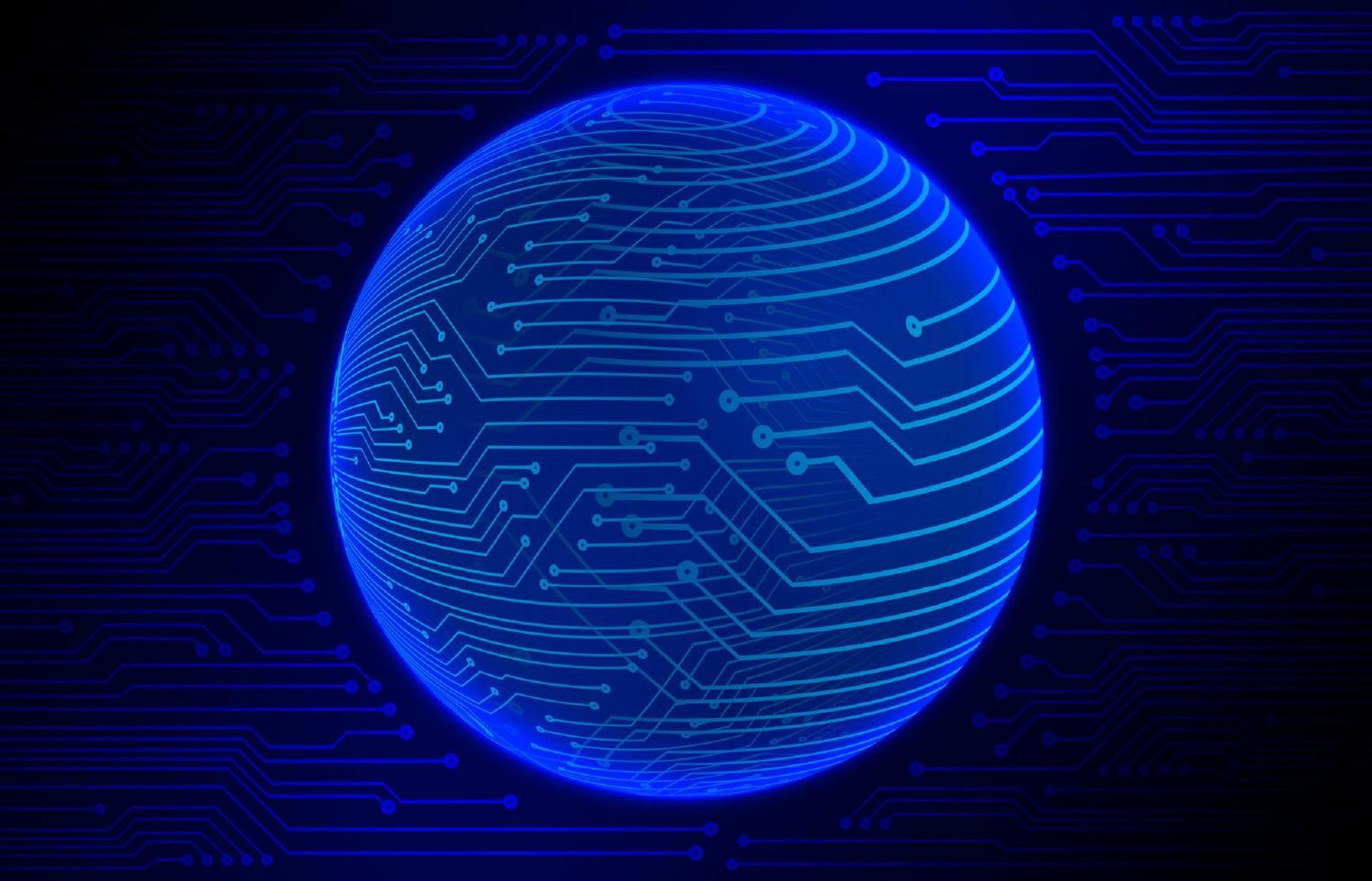 Modern Cybersecurity Technology Background with world globe vector