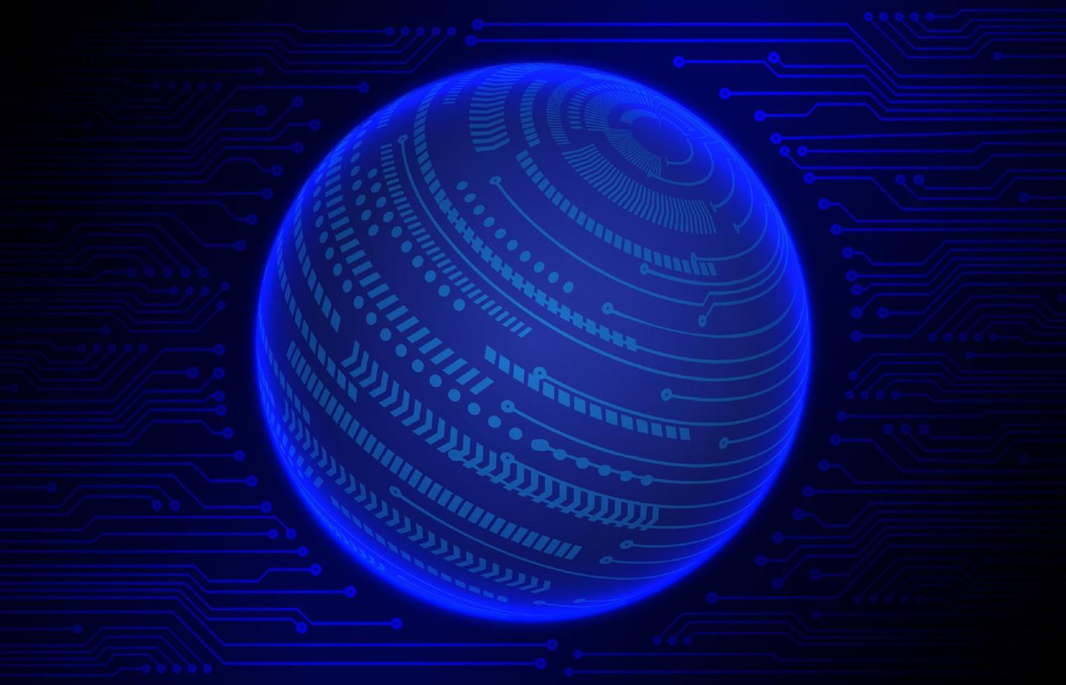 Modern Cybersecurity Technology Background with World Globe vector