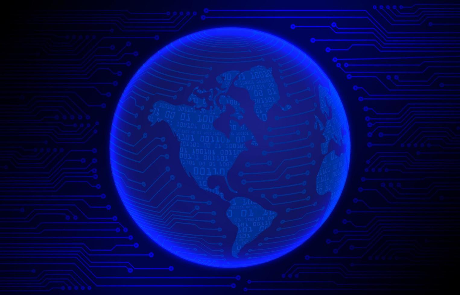 Modern Cybersecurity Technology Background with World Globe vector