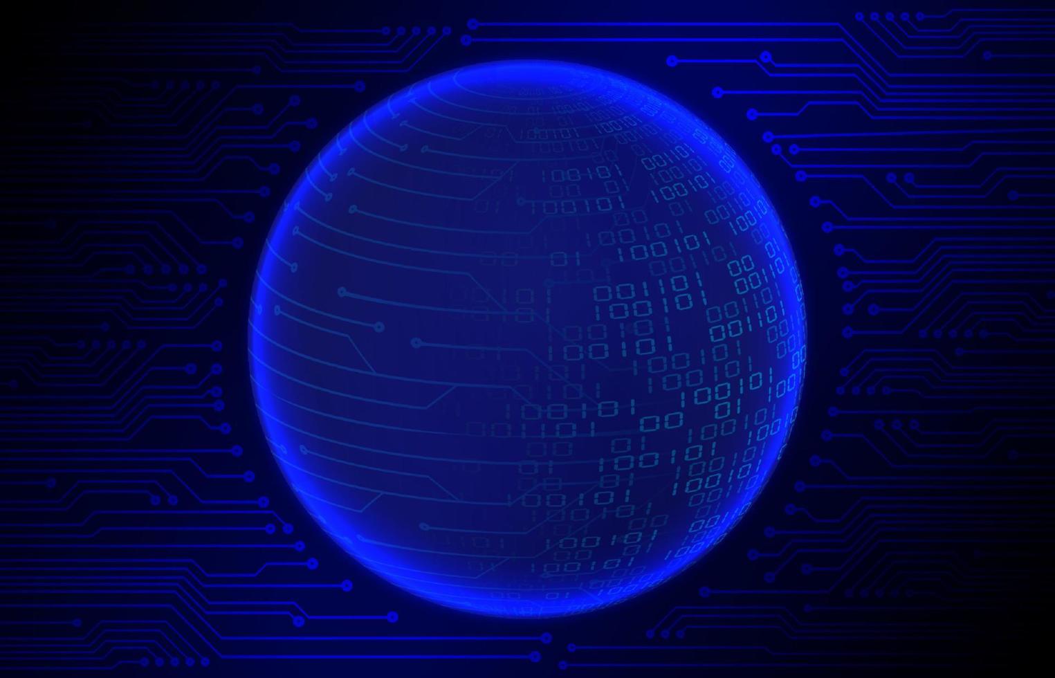 Modern Cybersecurity Technology Background with world globe vector