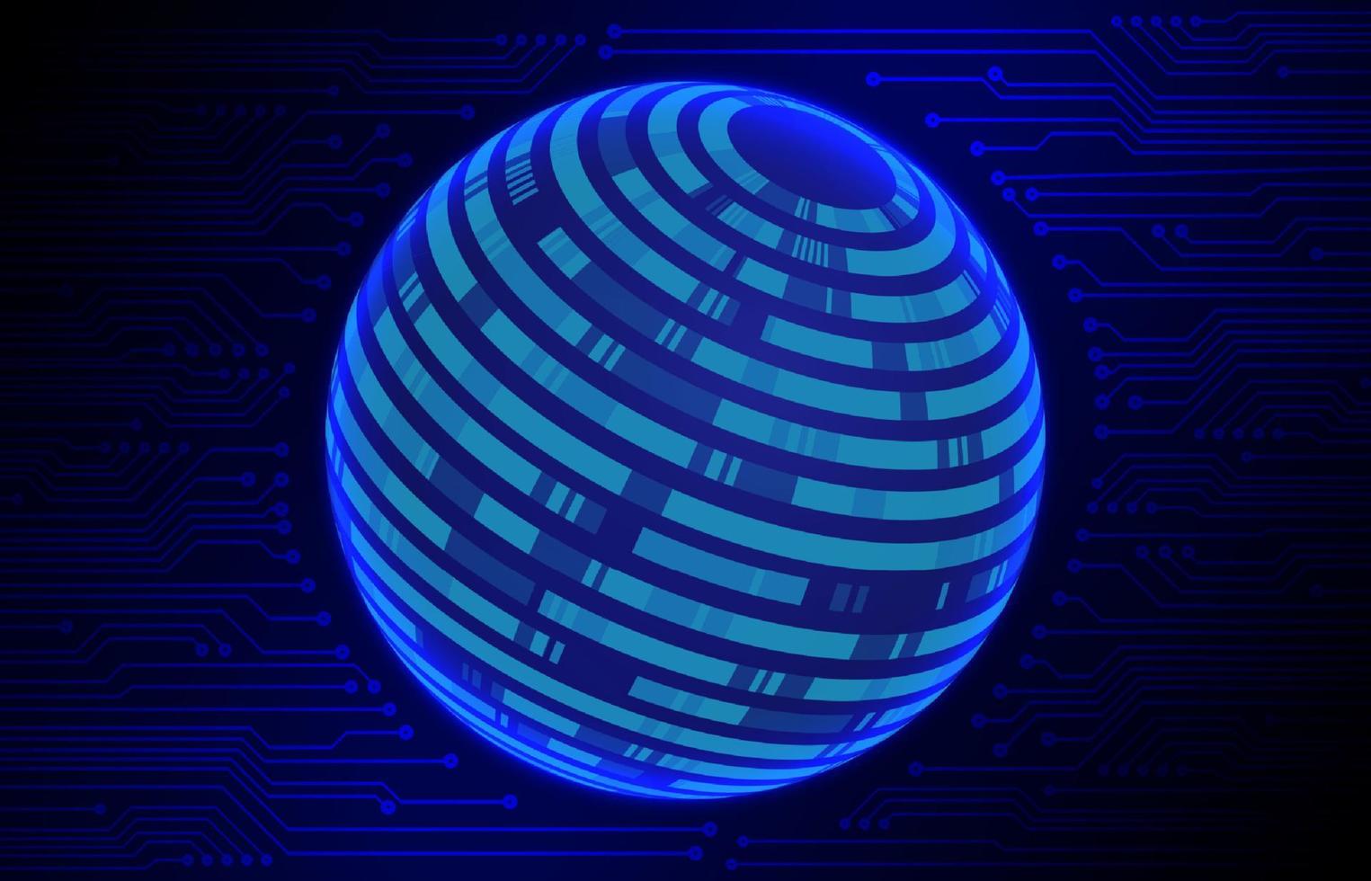 Modern Cybersecurity Technology Background with world globe vector