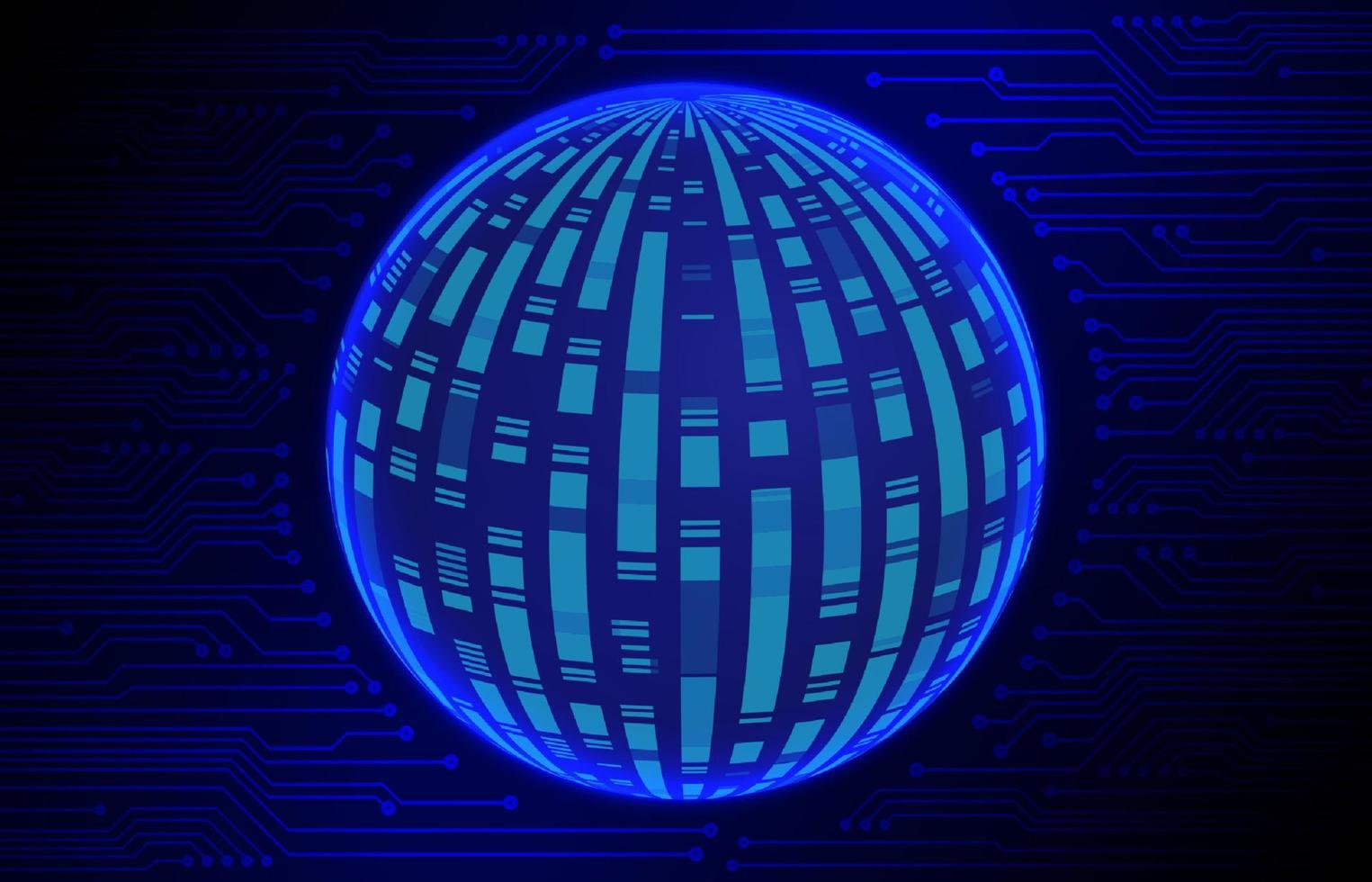 Modern Cybersecurity Technology Background with world globe vector