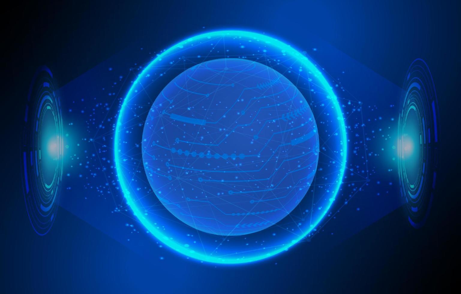Modern World Map Holograph on Technology Background vector