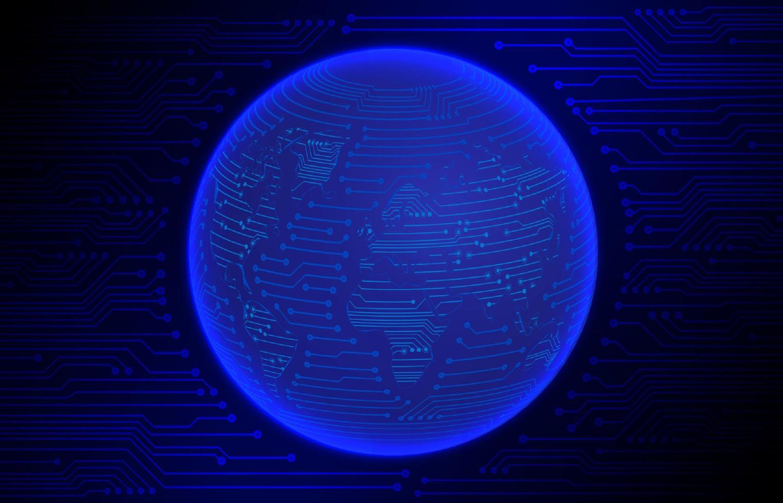 Modern Cybersecurity Technology Background with World Globe vector