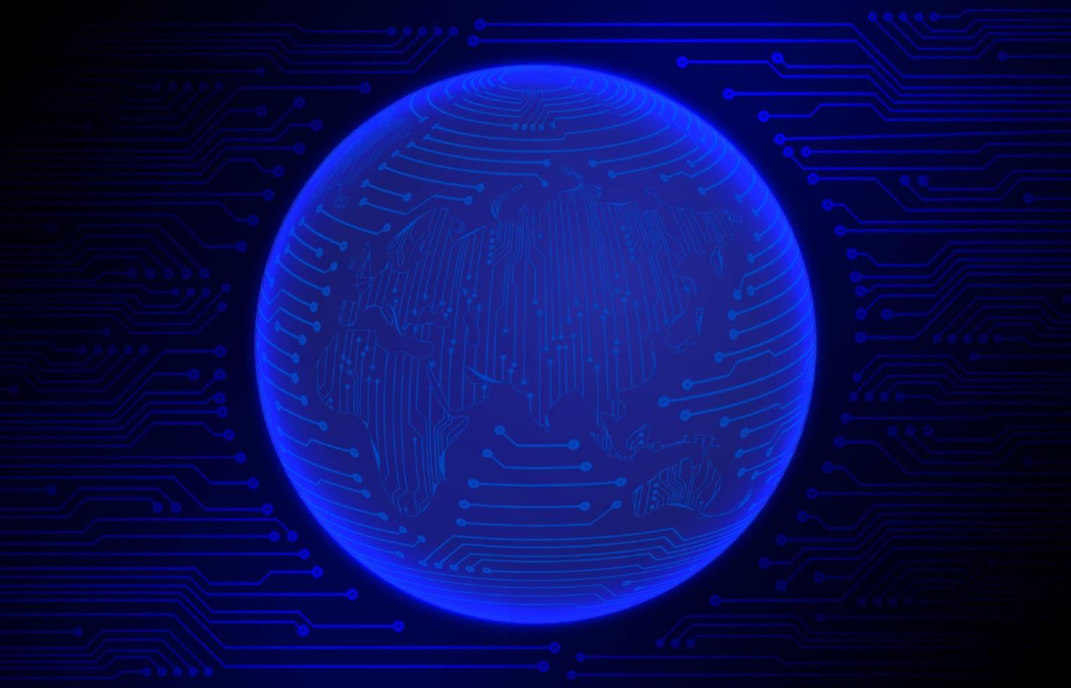 Modern Cybersecurity Technology Background with World Globe vector