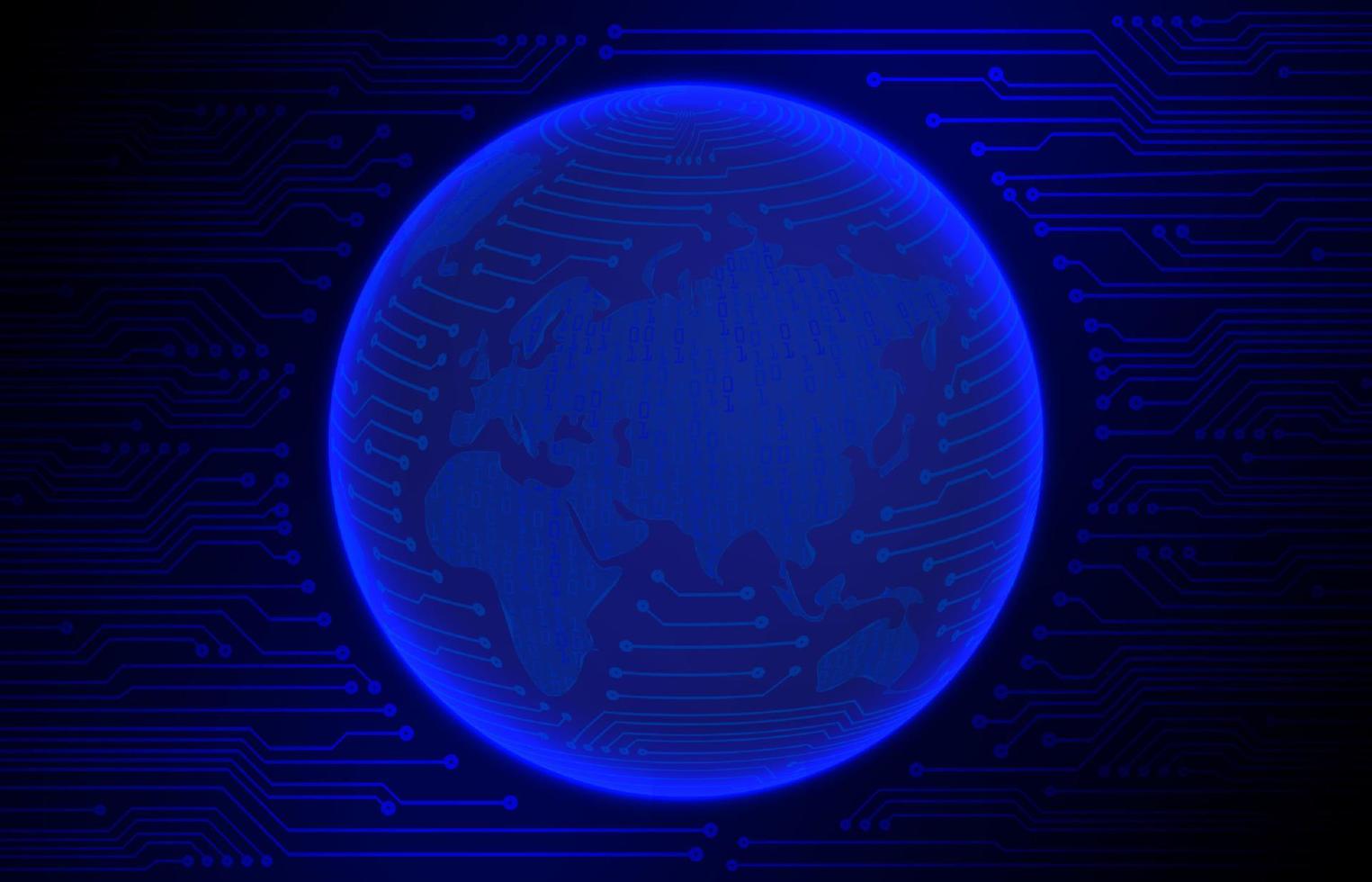 Modern Cybersecurity Technology Background with World Globe vector