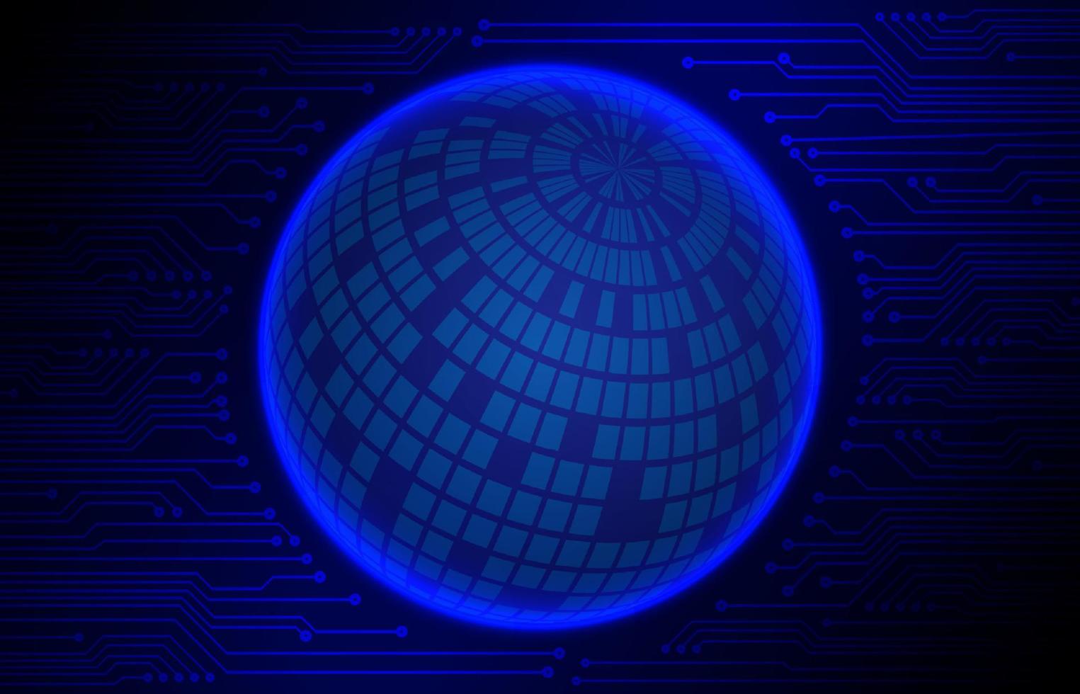 Modern Cybersecurity Technology Background with World Globe vector