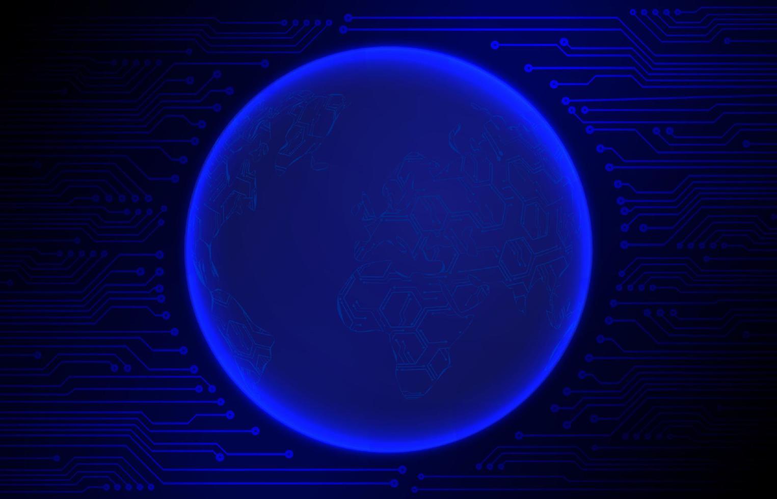 Modern Cybersecurity Technology Background with World Globe vector