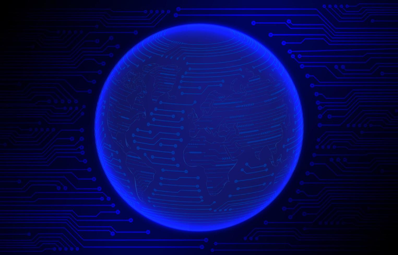 Modern Cybersecurity Technology Background with World Globe vector